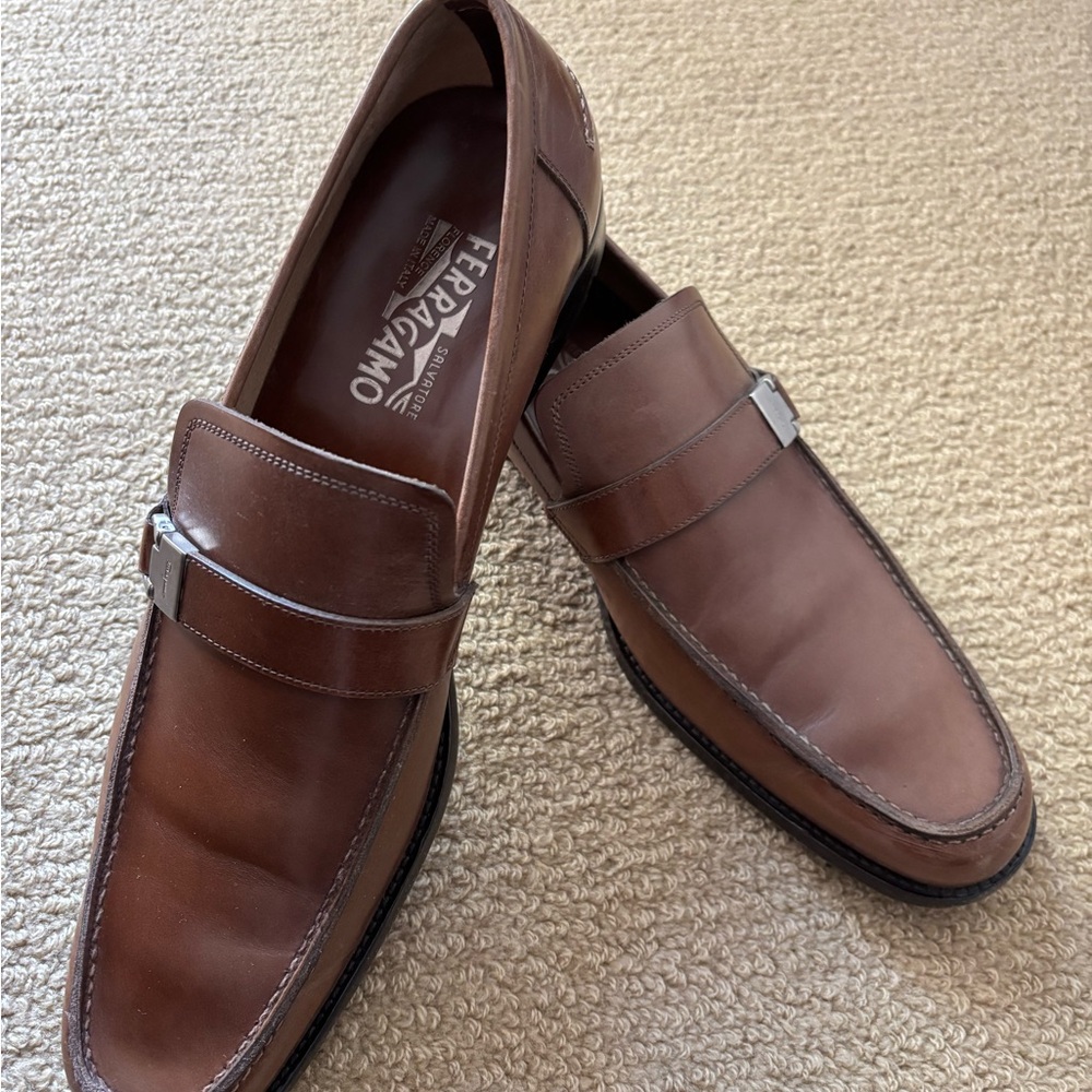 Salvatore Ferragamo Men's Tan Leather Loafers